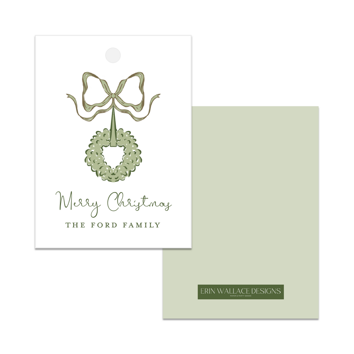 Wreath &amp; Bow Gift Tag