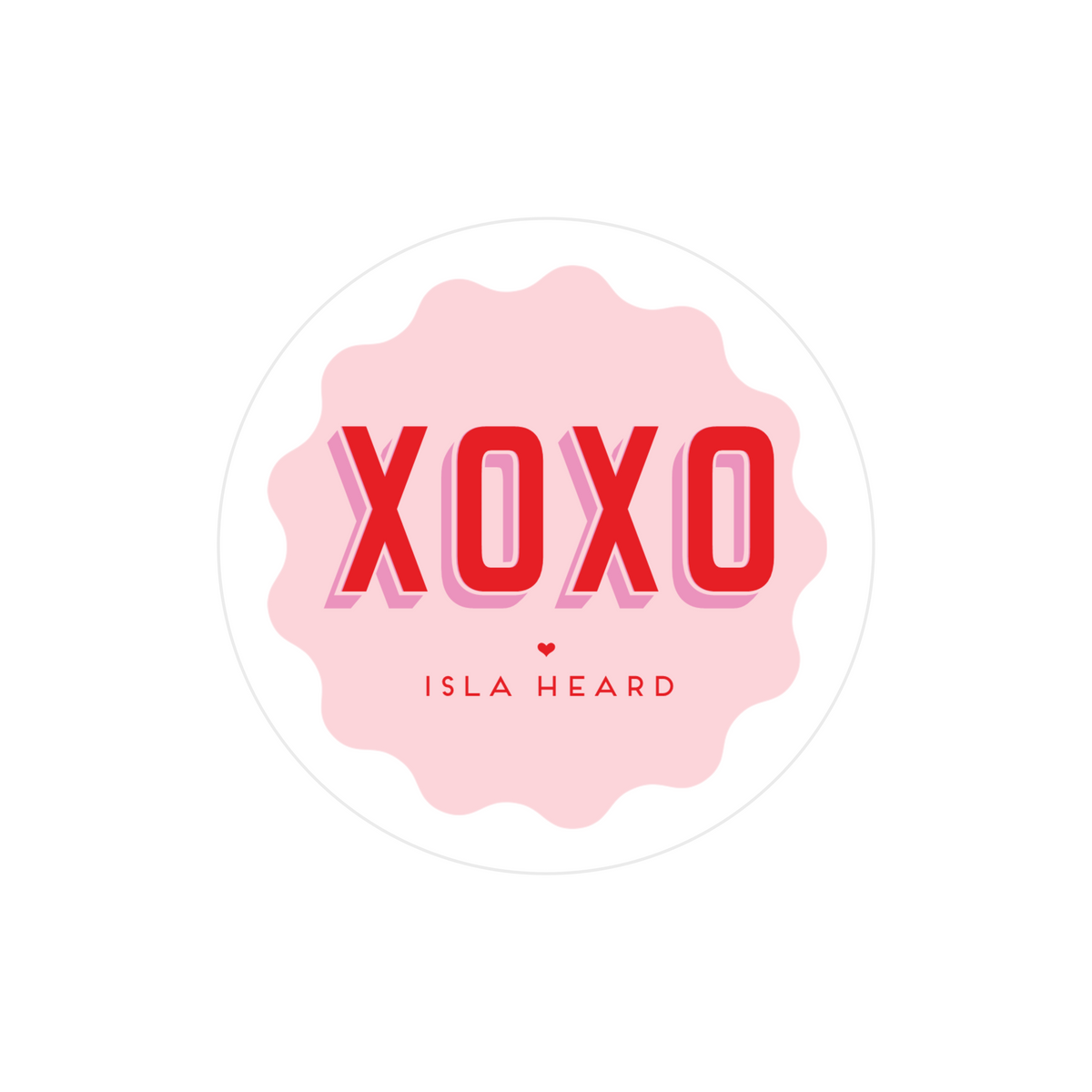 Pink XOXO Valentines Stickers