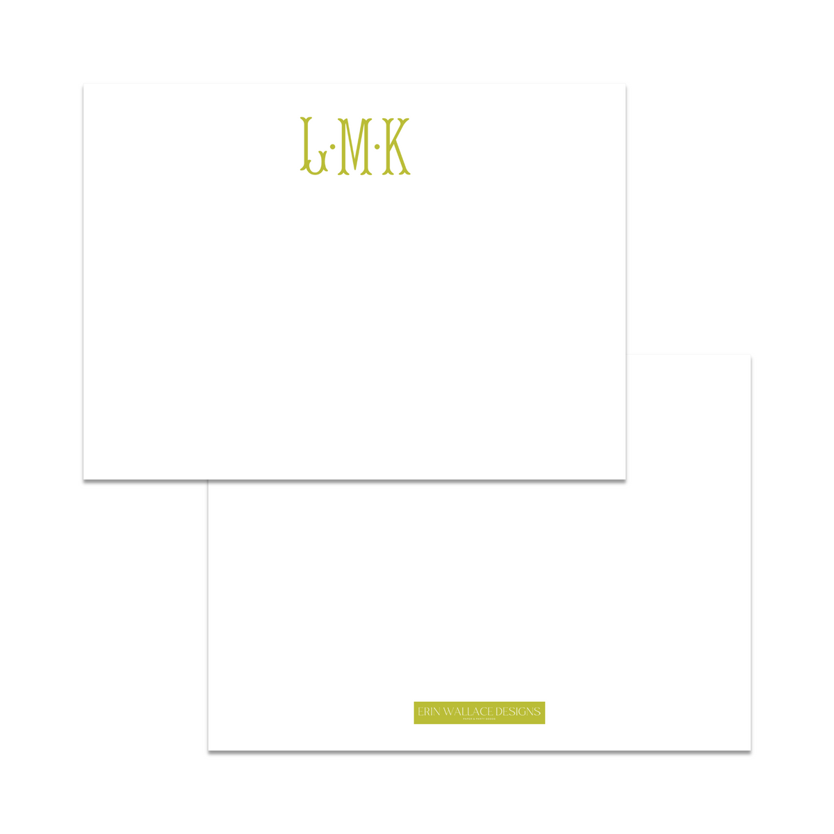 Fishtail Initials Flat Note Cards