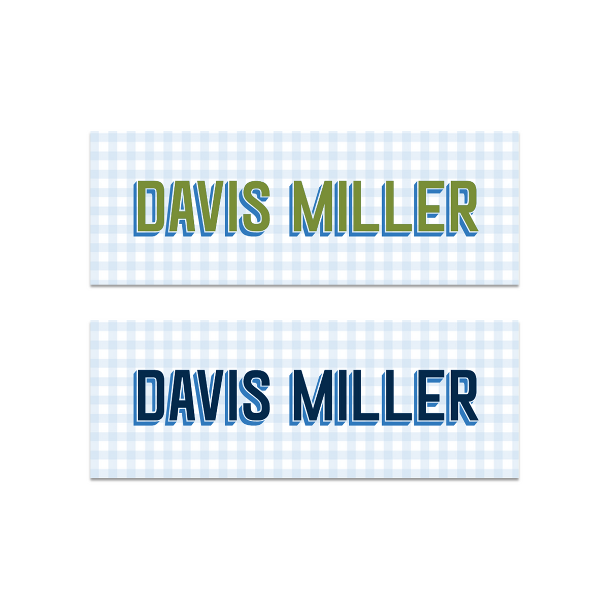 Layered Font + Gingham Labels