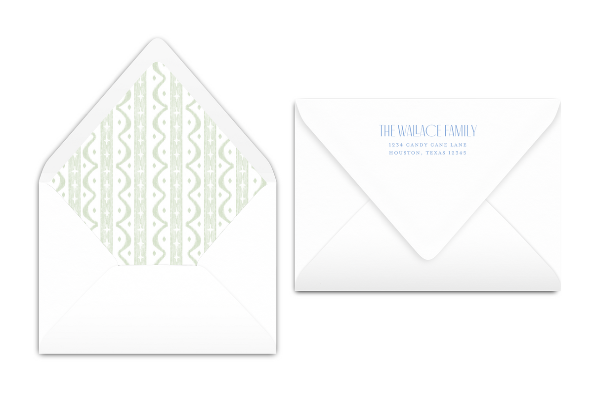 Merry Christmas Ikat Stripe Card