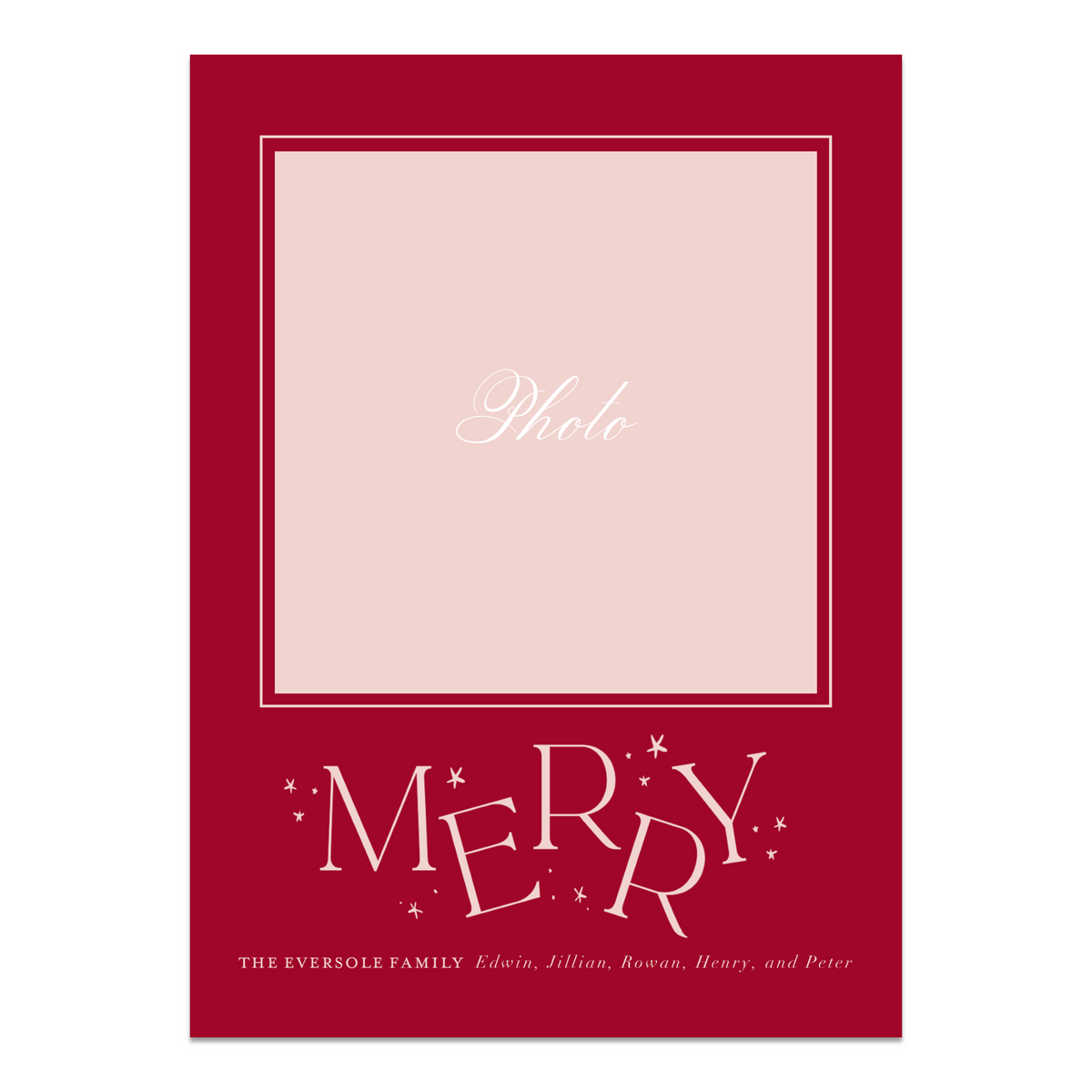 Whimsical Merry Photo Mount Card