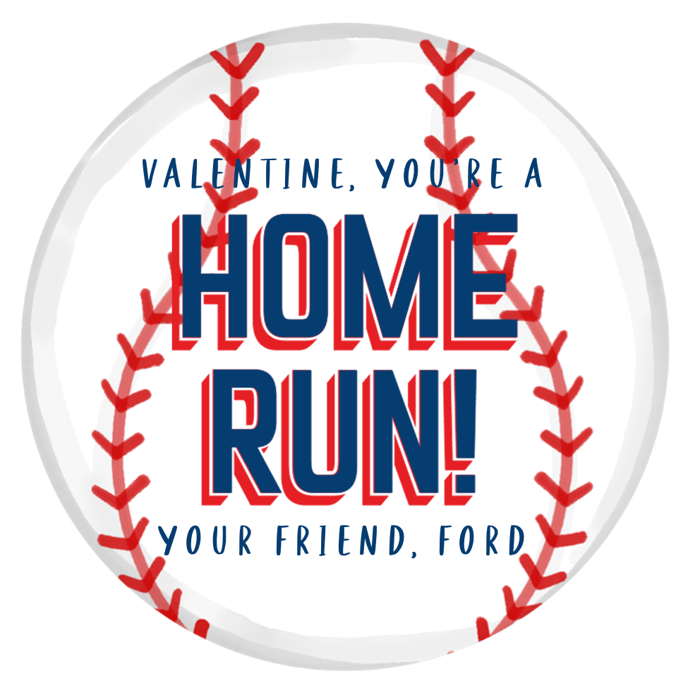 Baseball Valentines Stickers