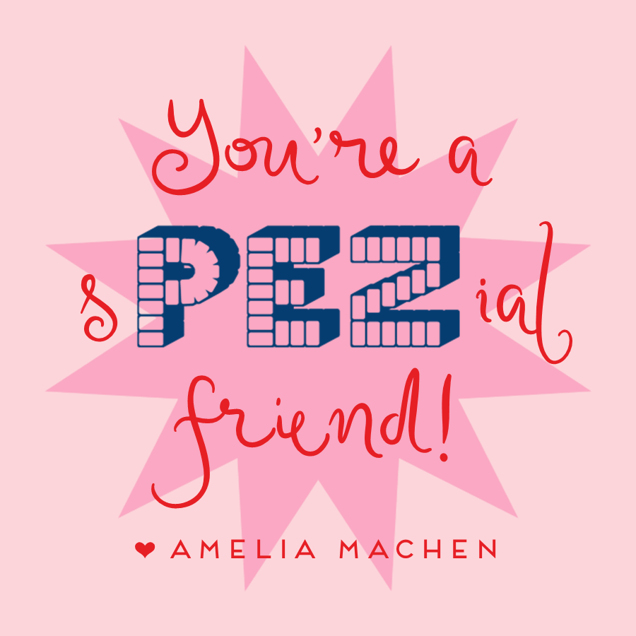 Girls PEZ Valentines Stickers