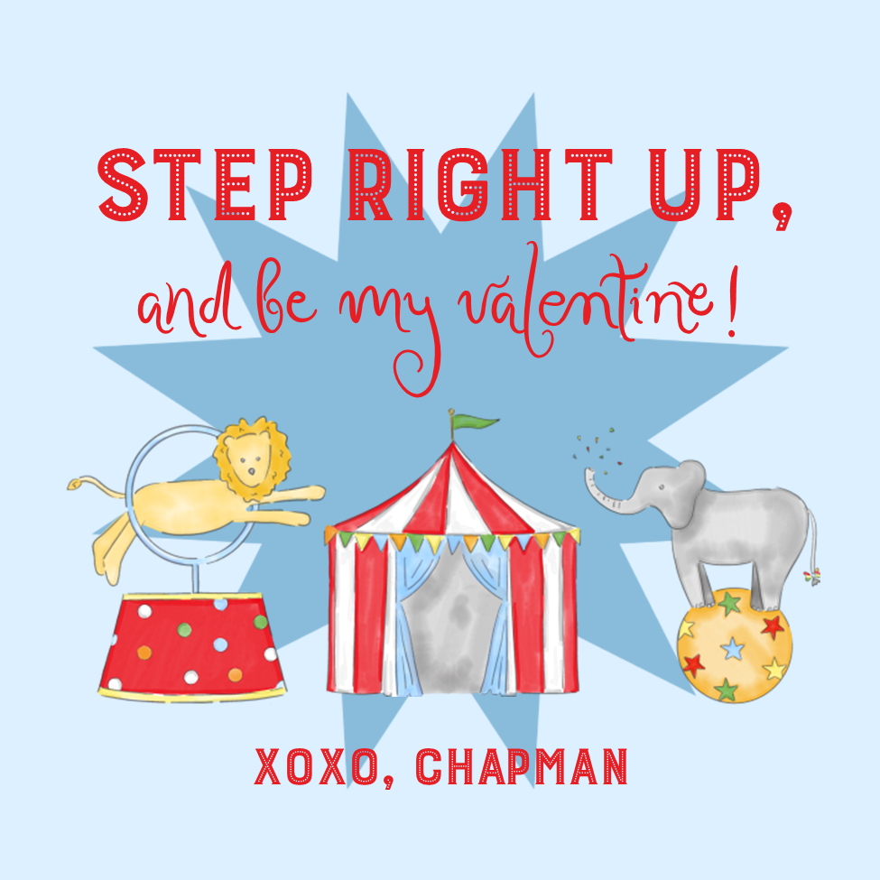 Boys Circus Valentines Stickers