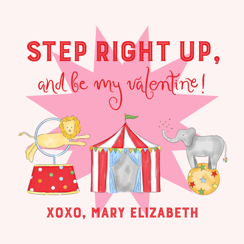 Girls Circus Valentines Stickers