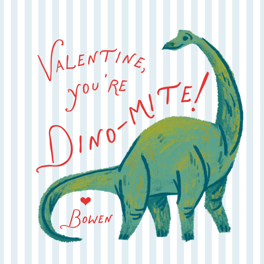 Dinosaur Valentines Stickers