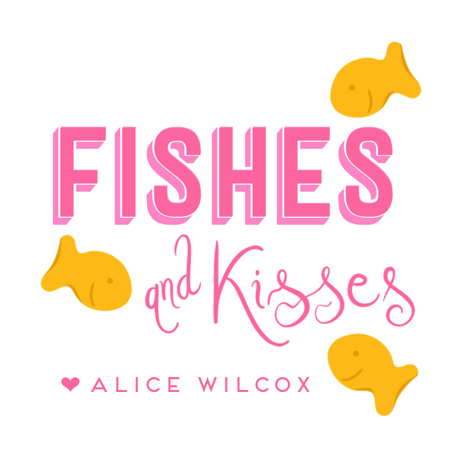 Girls Fishes & Kisses Valentines Stickers