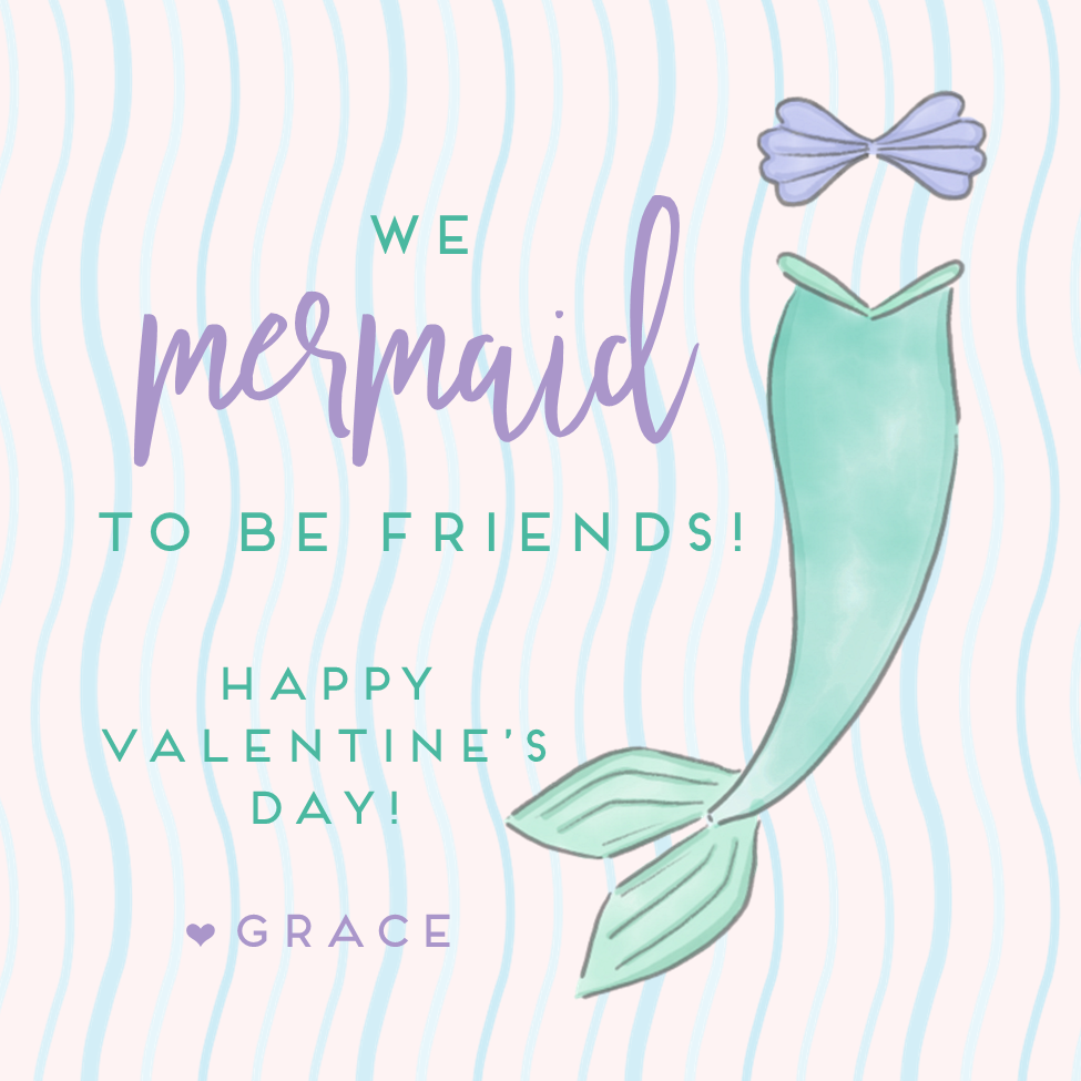 Mermaid Valentines Stickers
