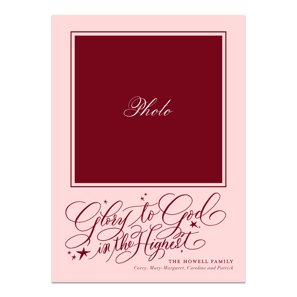 Glory to God Stars Photo Mount Card
