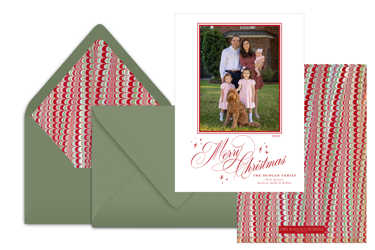 Premium Collection Merry Christmas Flourish + Marble Card