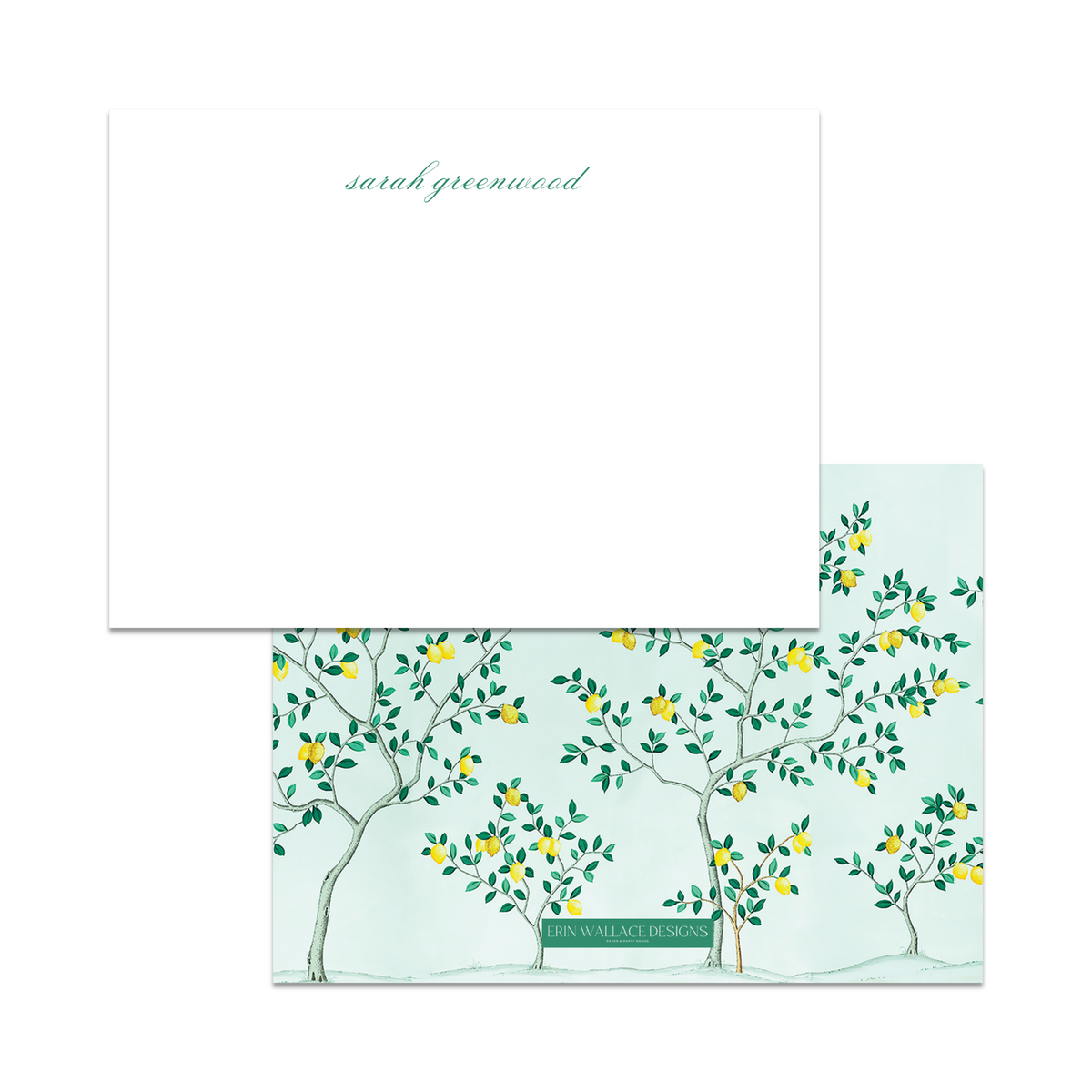 Chinoiserie Lemons Flat Note Cards