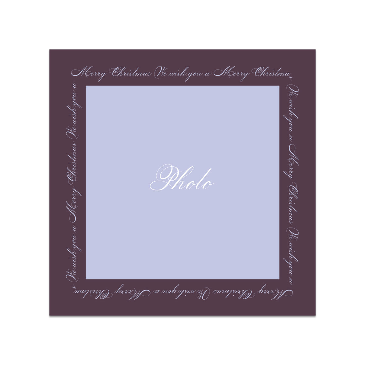 Merry Christmas Square Photo Mount Card