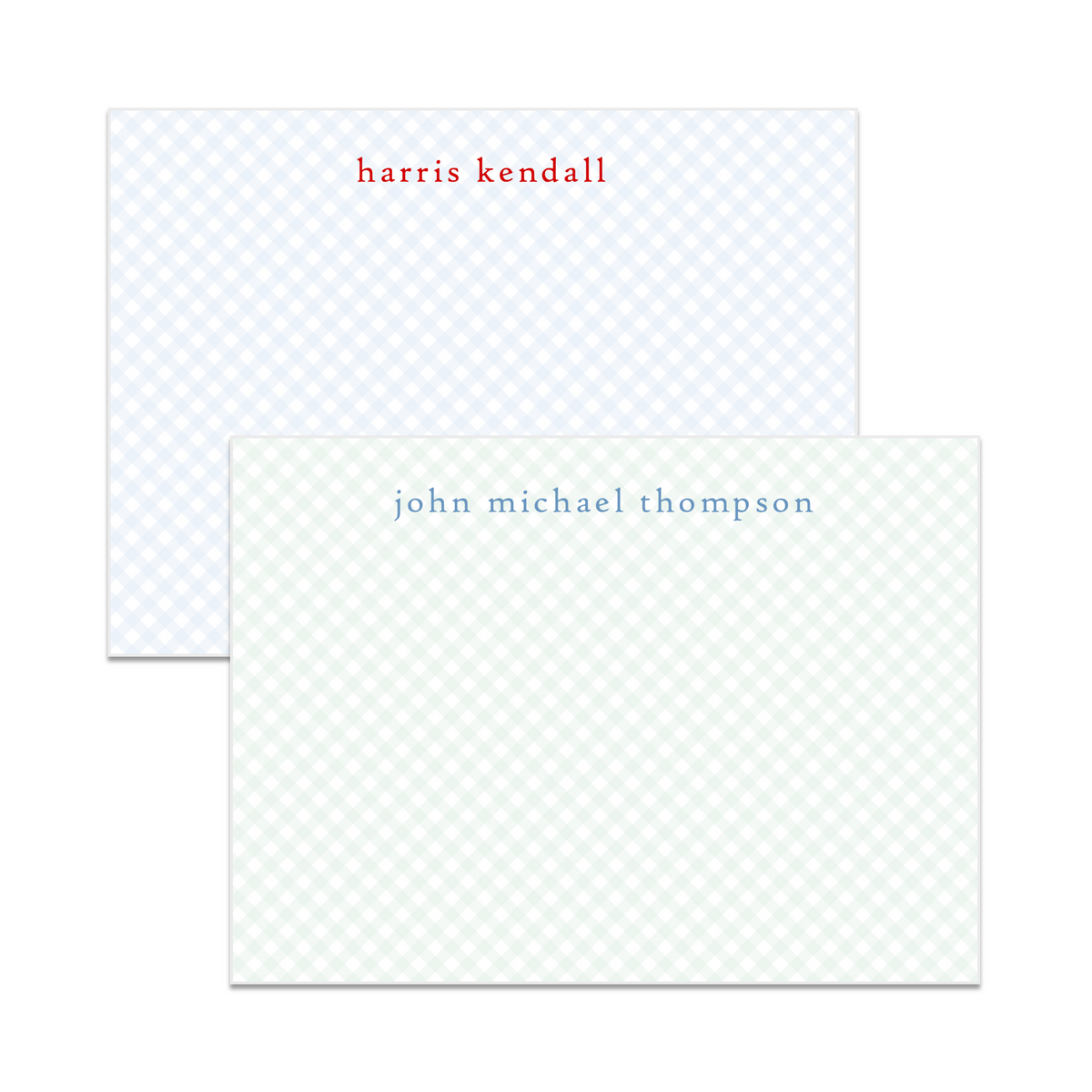 Diagonal Gingham Note Cards