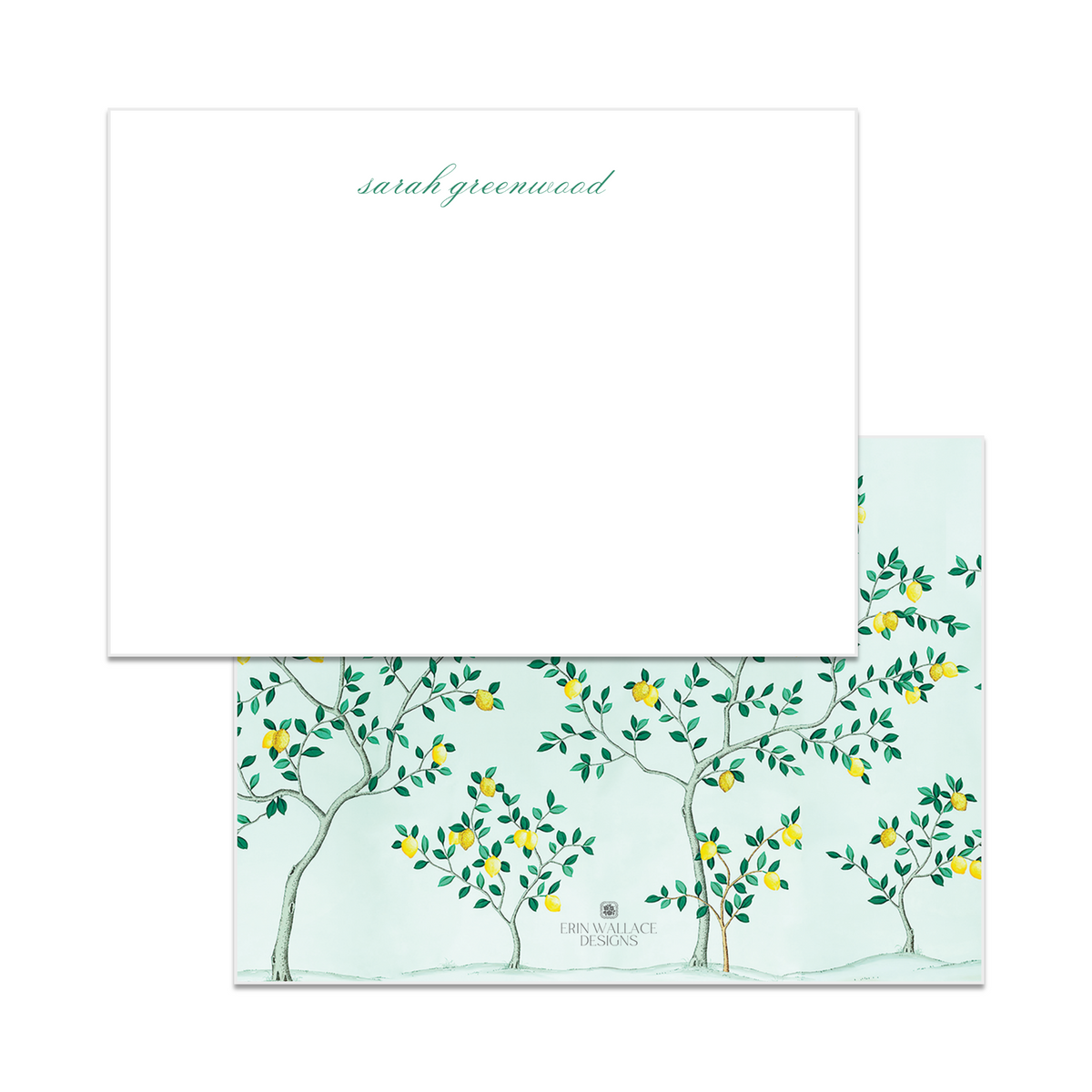 Chinoiserie Lemons Flat Note Cards