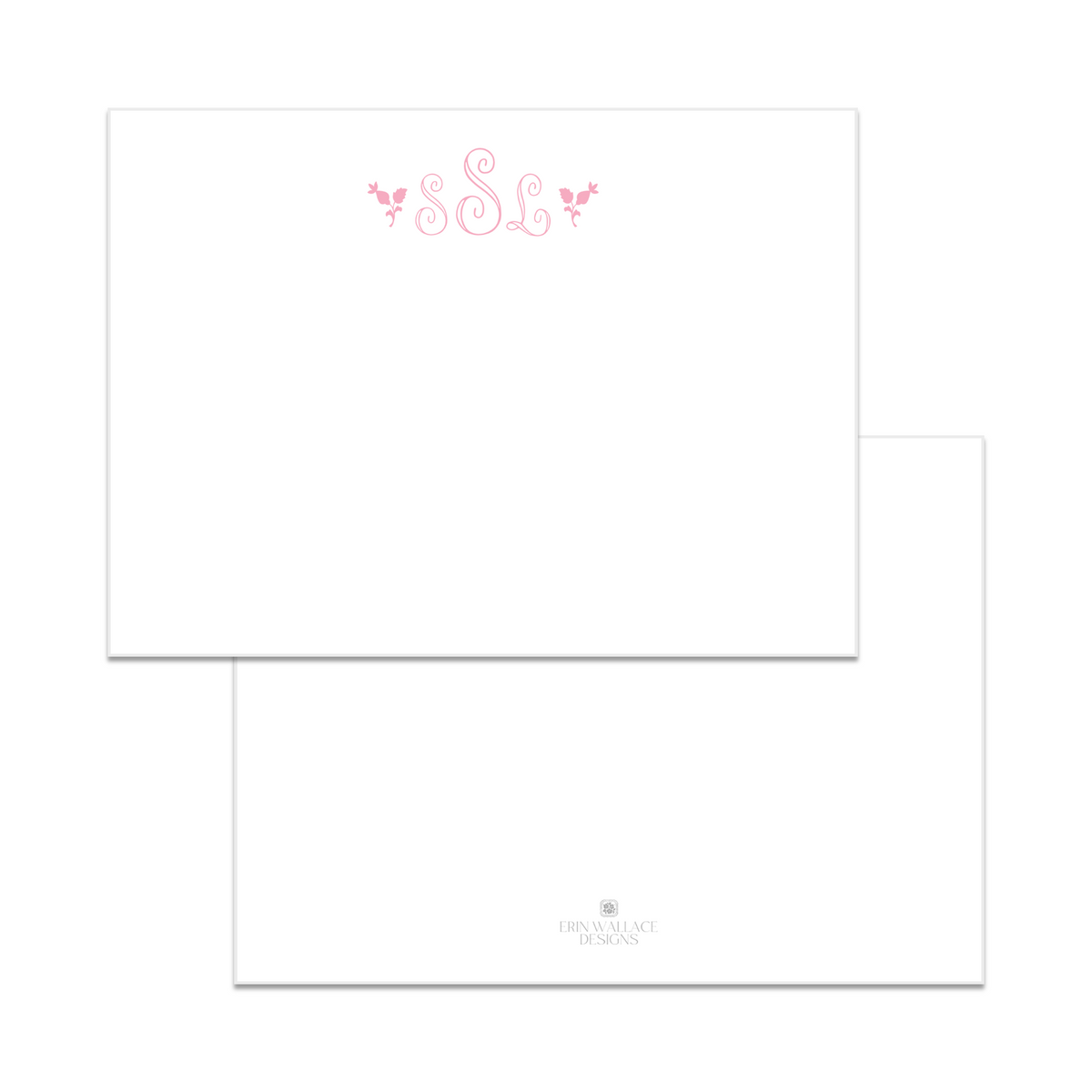 Script Monogram Flat Note Cards