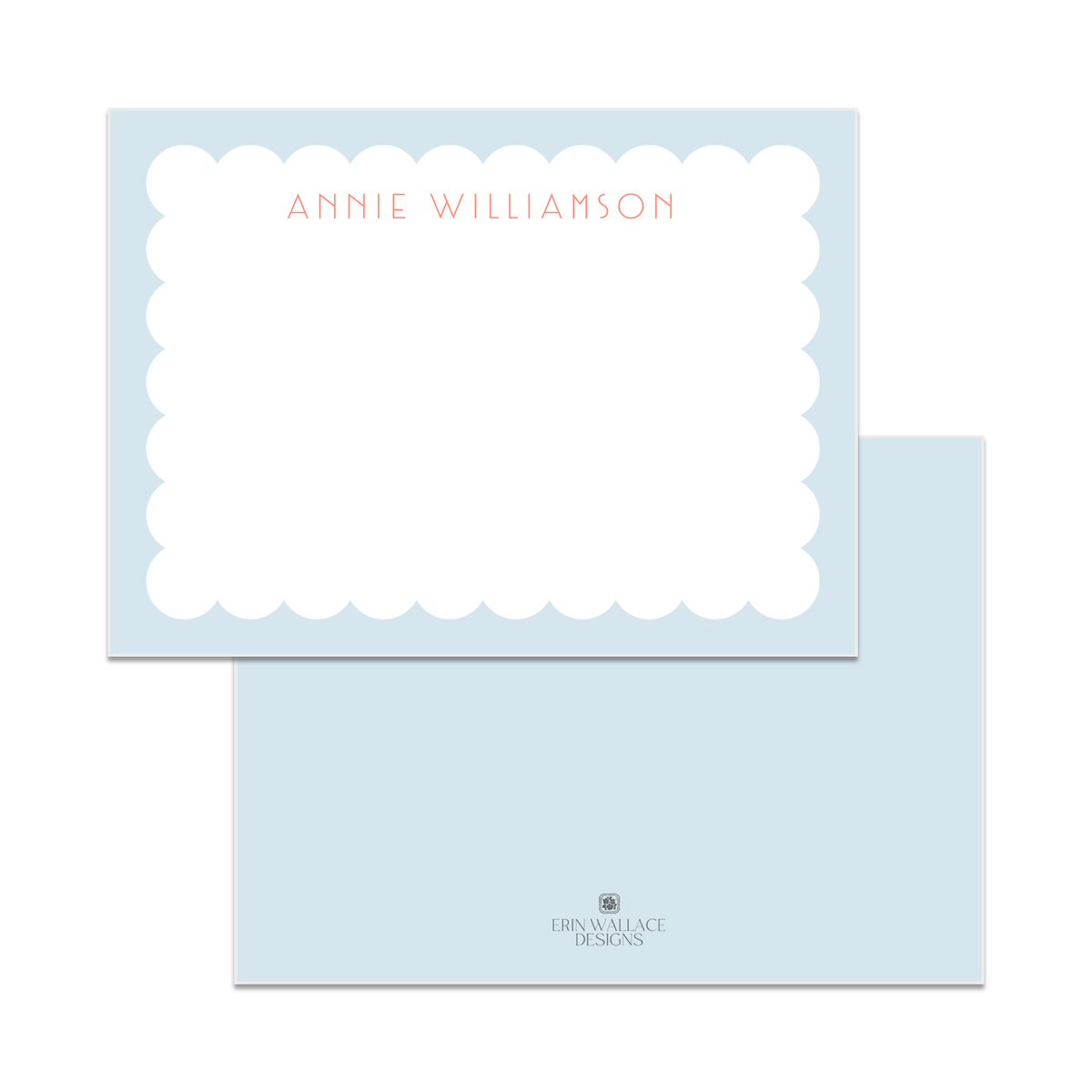 Scalloped Frame Flat Note Cards