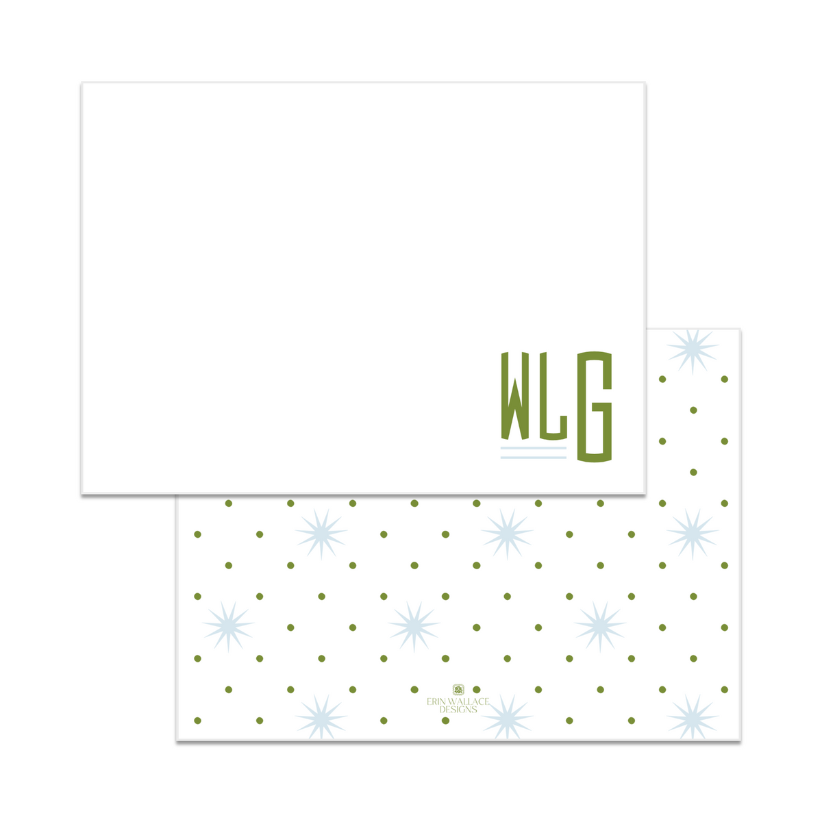 Block Stack Initials Note Cards