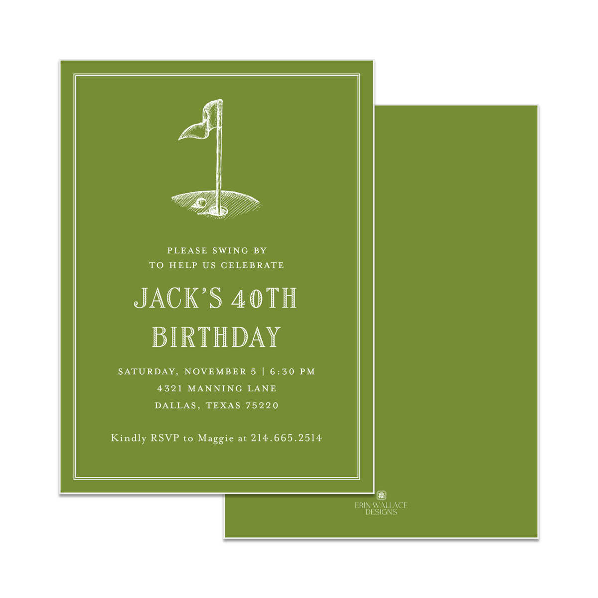 Golf Birthday Invitation