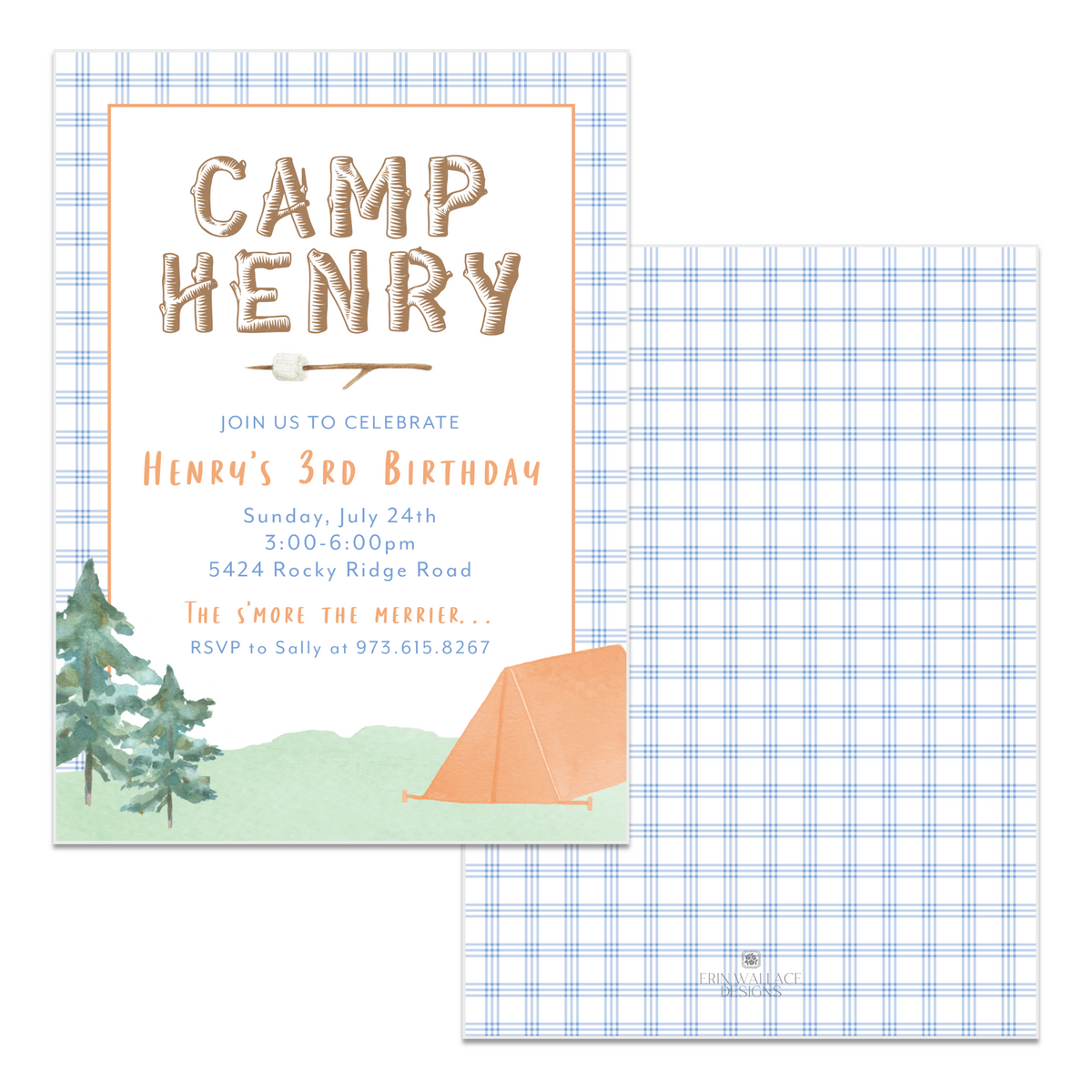 Camp Birthday Invitations