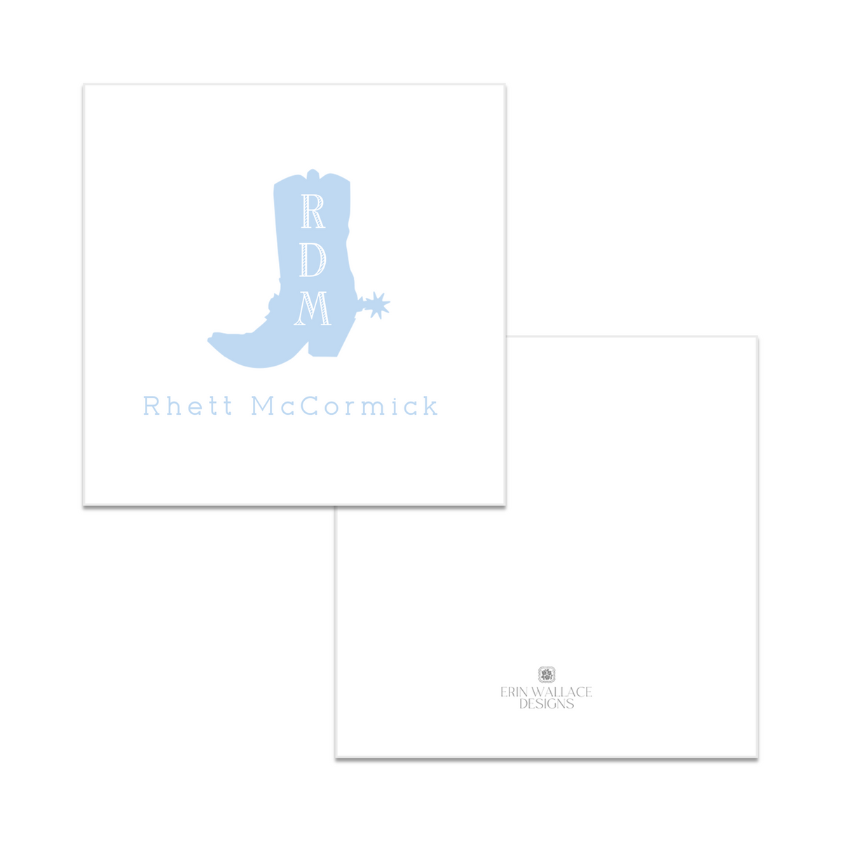 Boys Cowboy Boot Enclosure Cards or Gift Tags