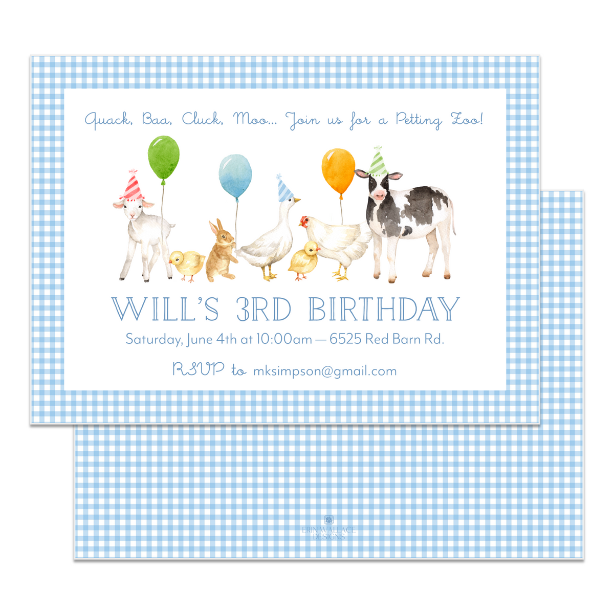 Barnyard Birthday Invitations