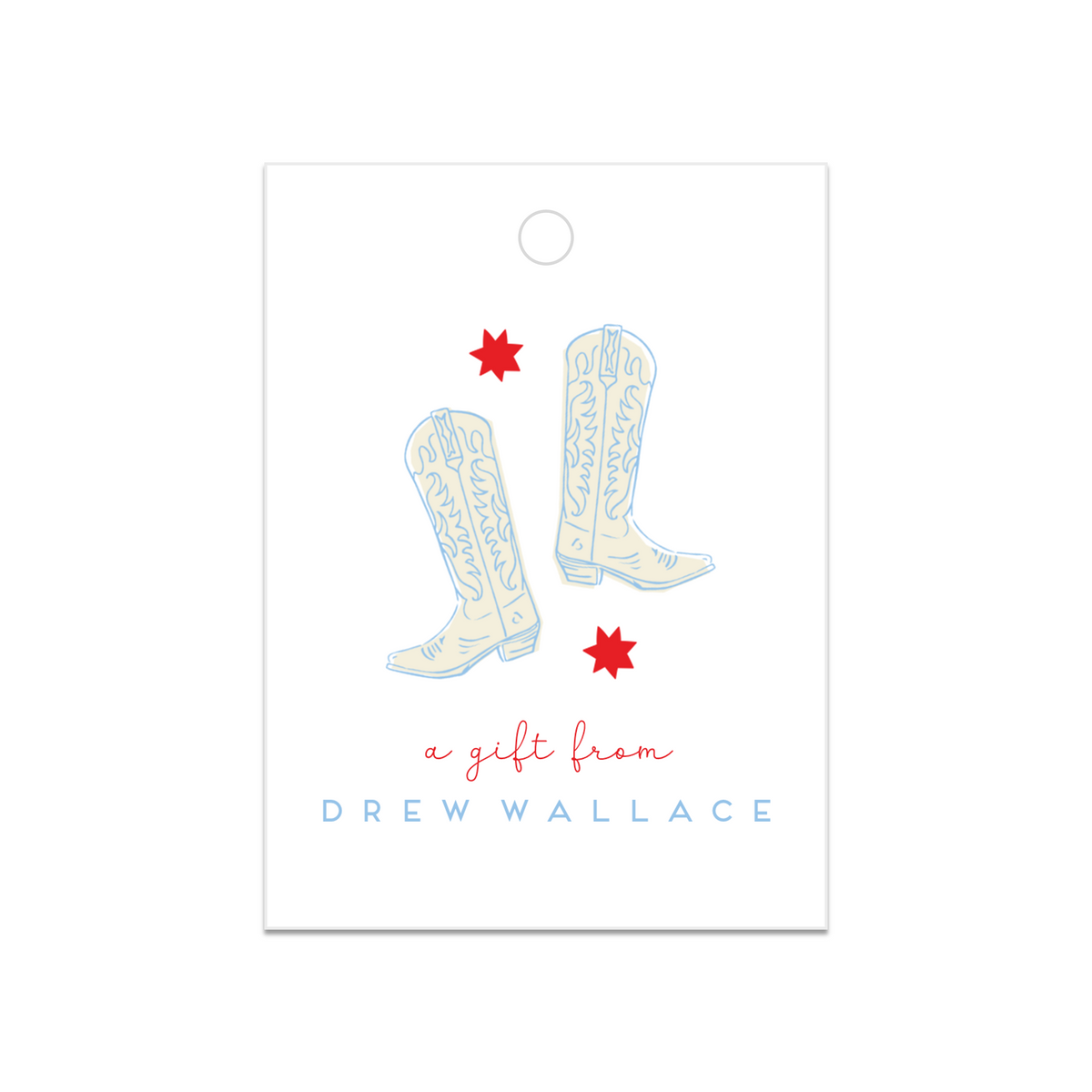 Boys Cowboy Boots Gift Tag