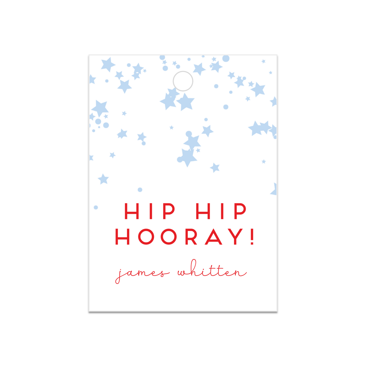 Boys Hip Hip Hooray Star Confetti Gift Tag