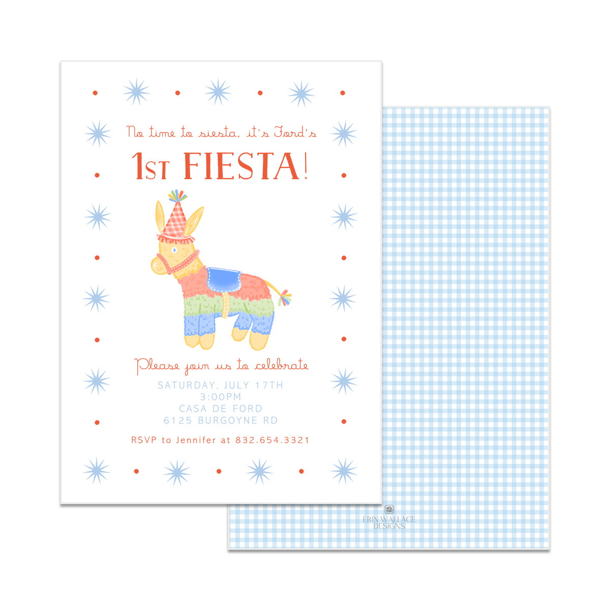 Fiesta Pinata Birthday Invitations