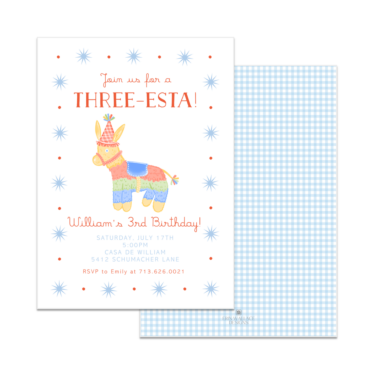 Fiesta Pinata Birthday Invitations