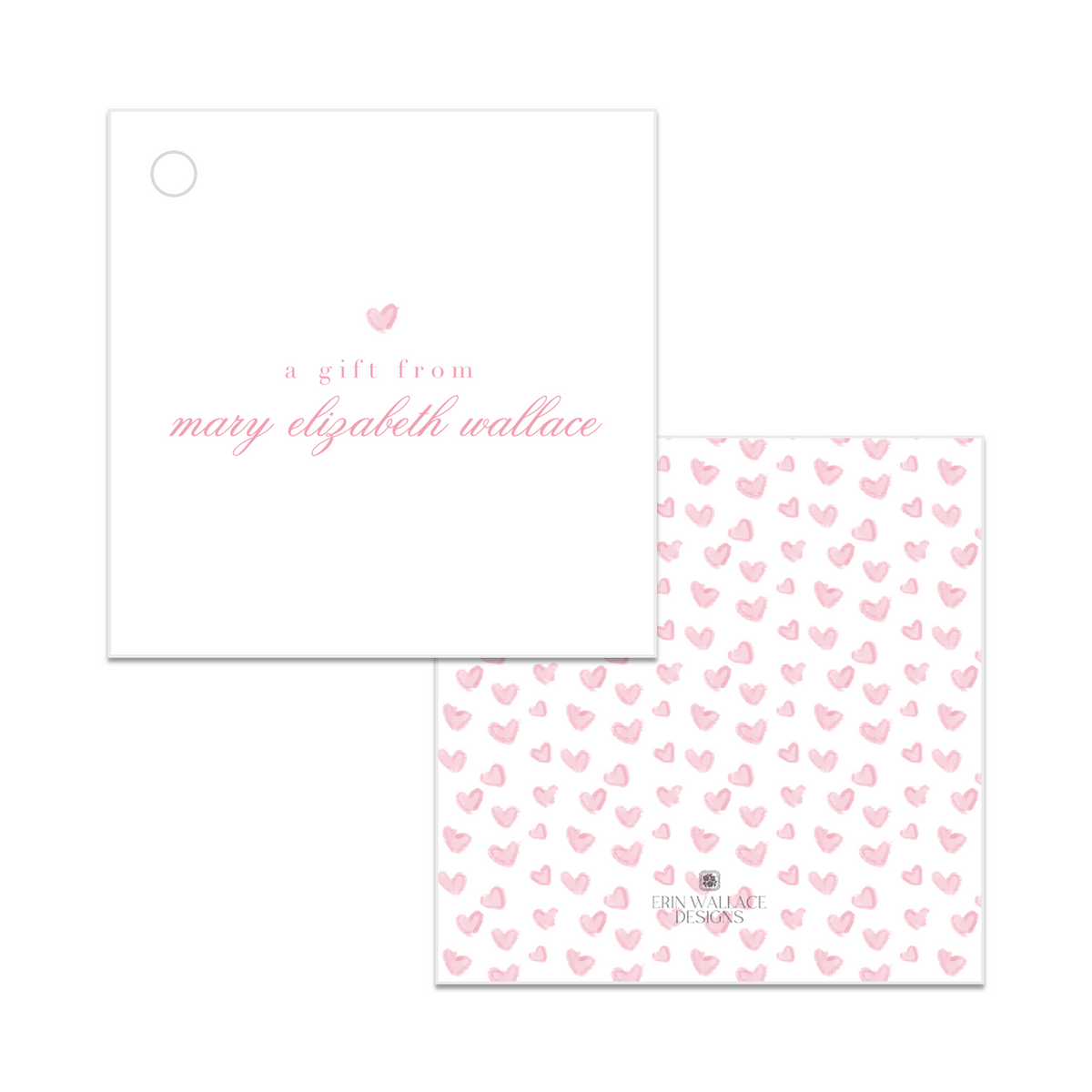 Girls Bitty Hearts Enclosure Cards or Gift Tags