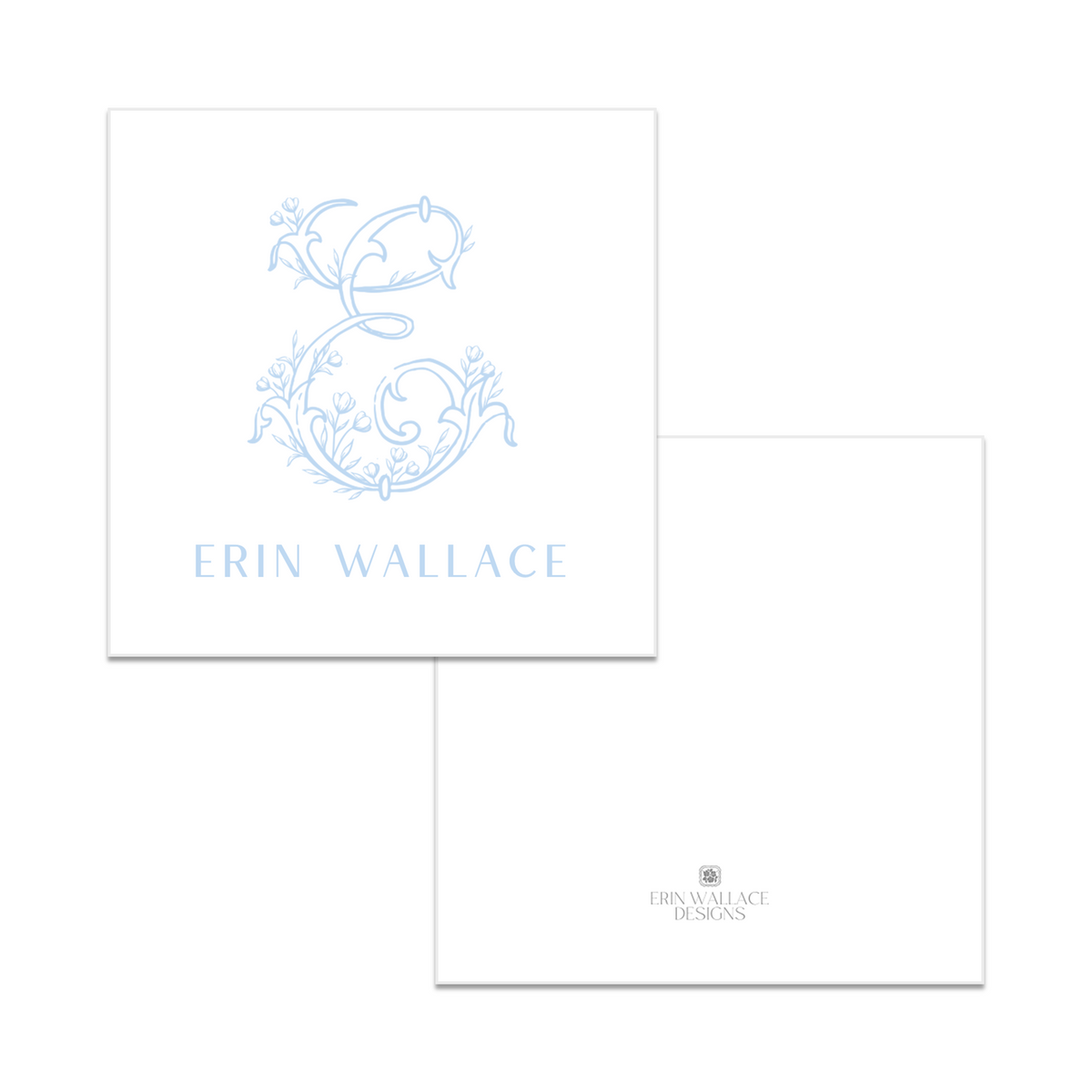 Floral Initial Enclosure Cards or Gift Tags