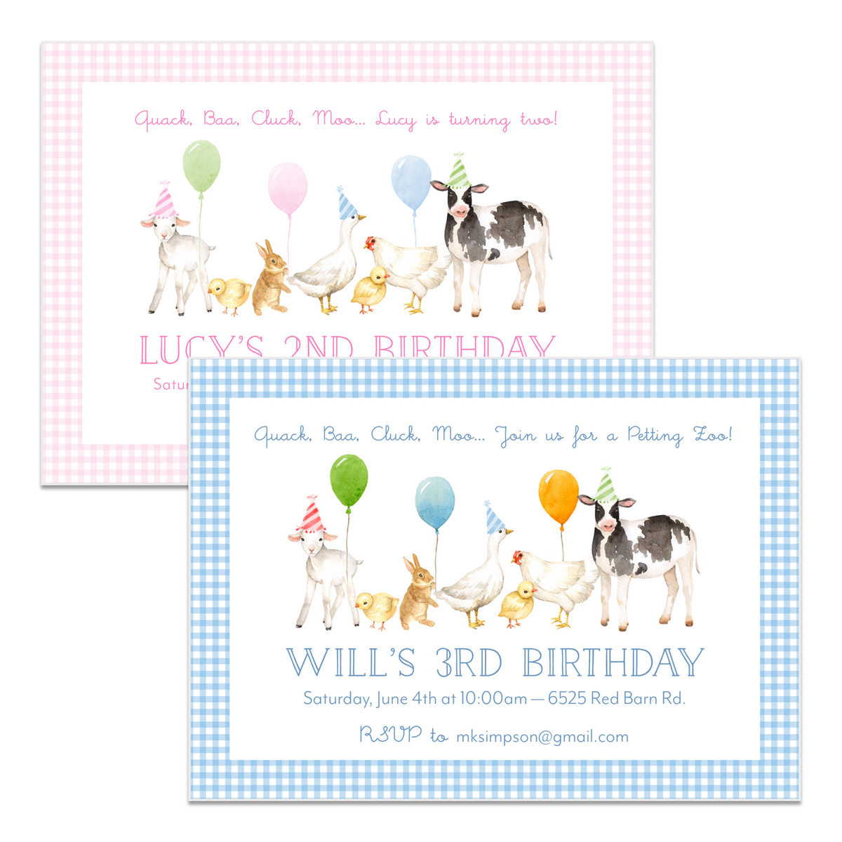 Barnyard Birthday Invitations