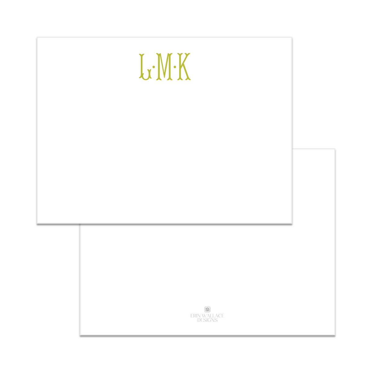 Fishtail Initials Flat Note Cards