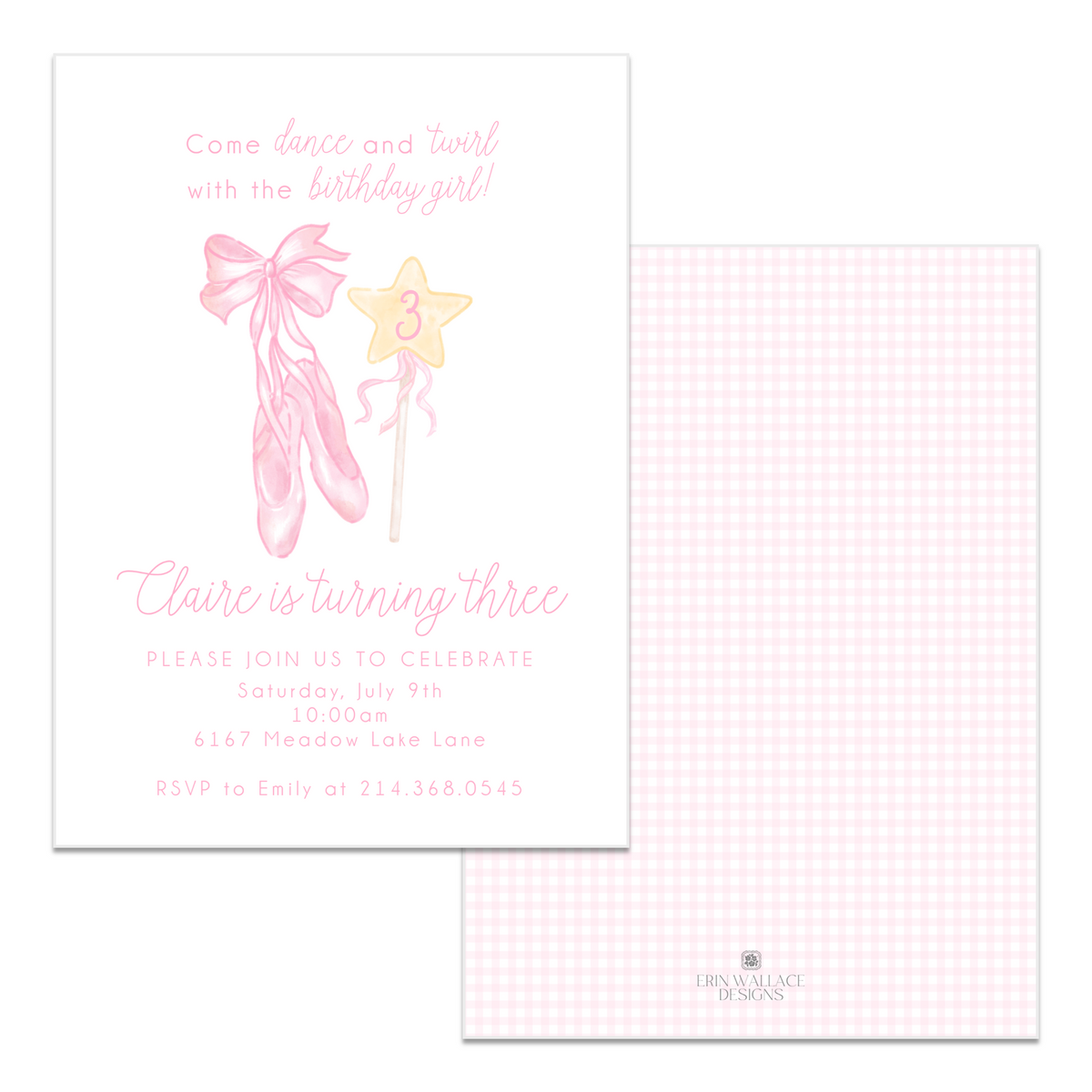 Ballerina Birthday Invitations