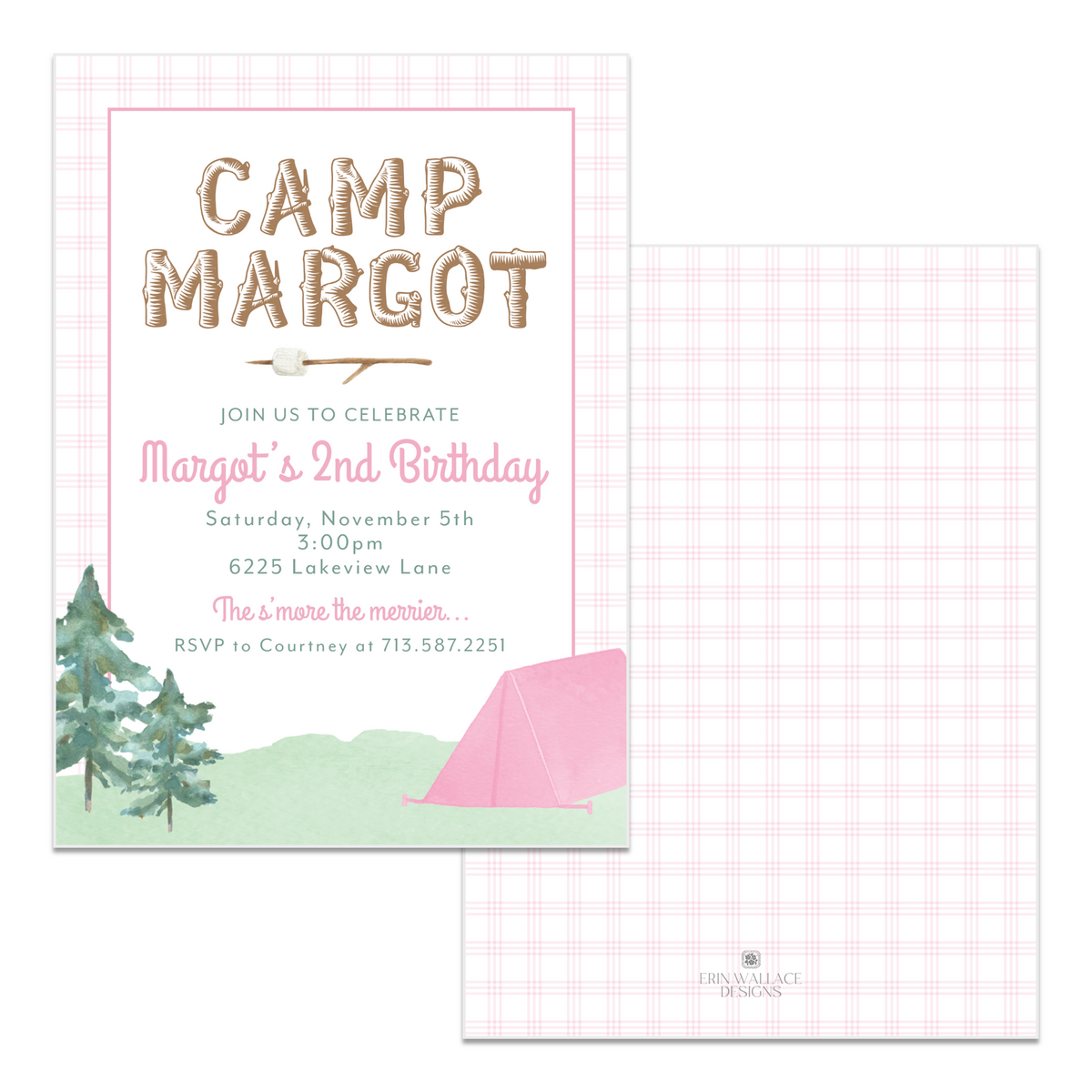 Camp Birthday Invitations