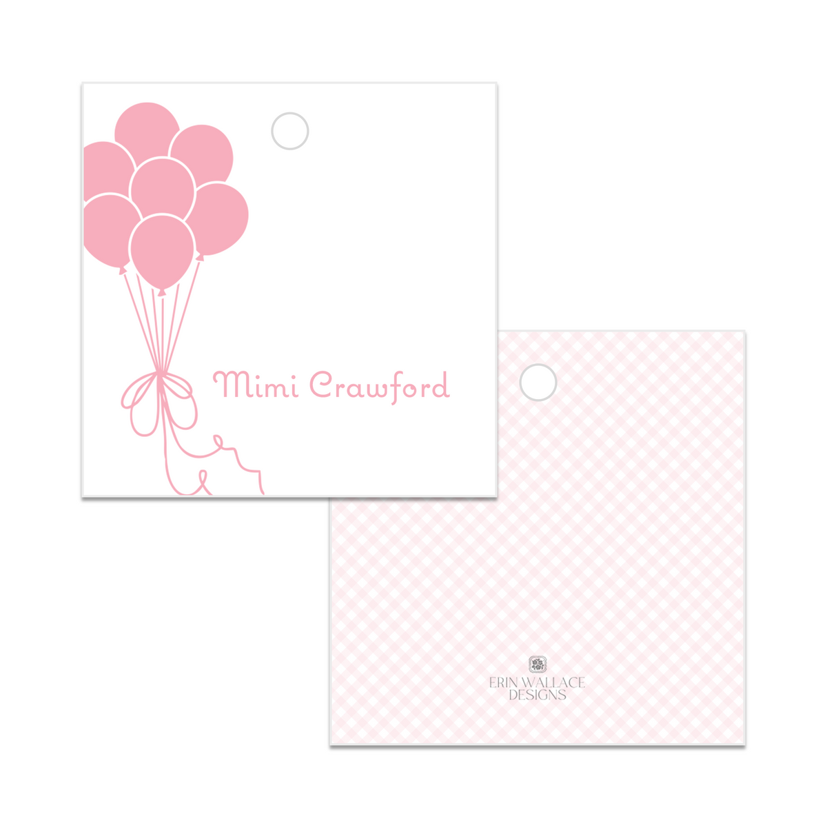 Girls Birthday Balloons Enclosure Cards or Gift Tags