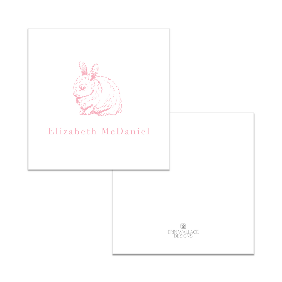 Girls Vintage Bunny Enclosure Cards or Gift Tags