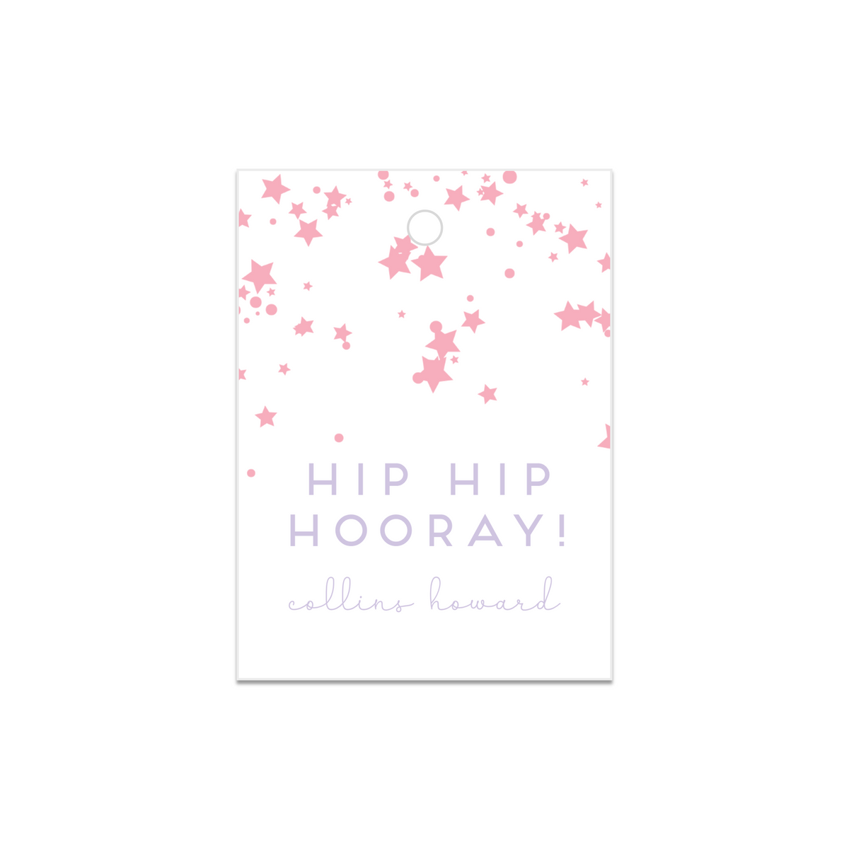 Girls Hip Hip Hooray Star Confetti Gift Tag